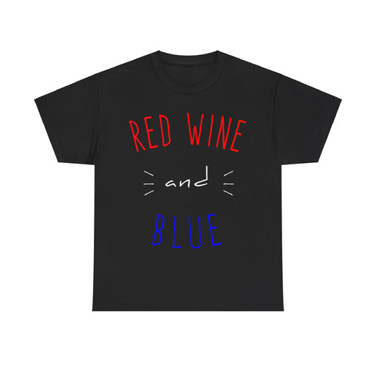 Red Wine And Blue Unisex Graphic T-Shirt, Sizes S-5XL