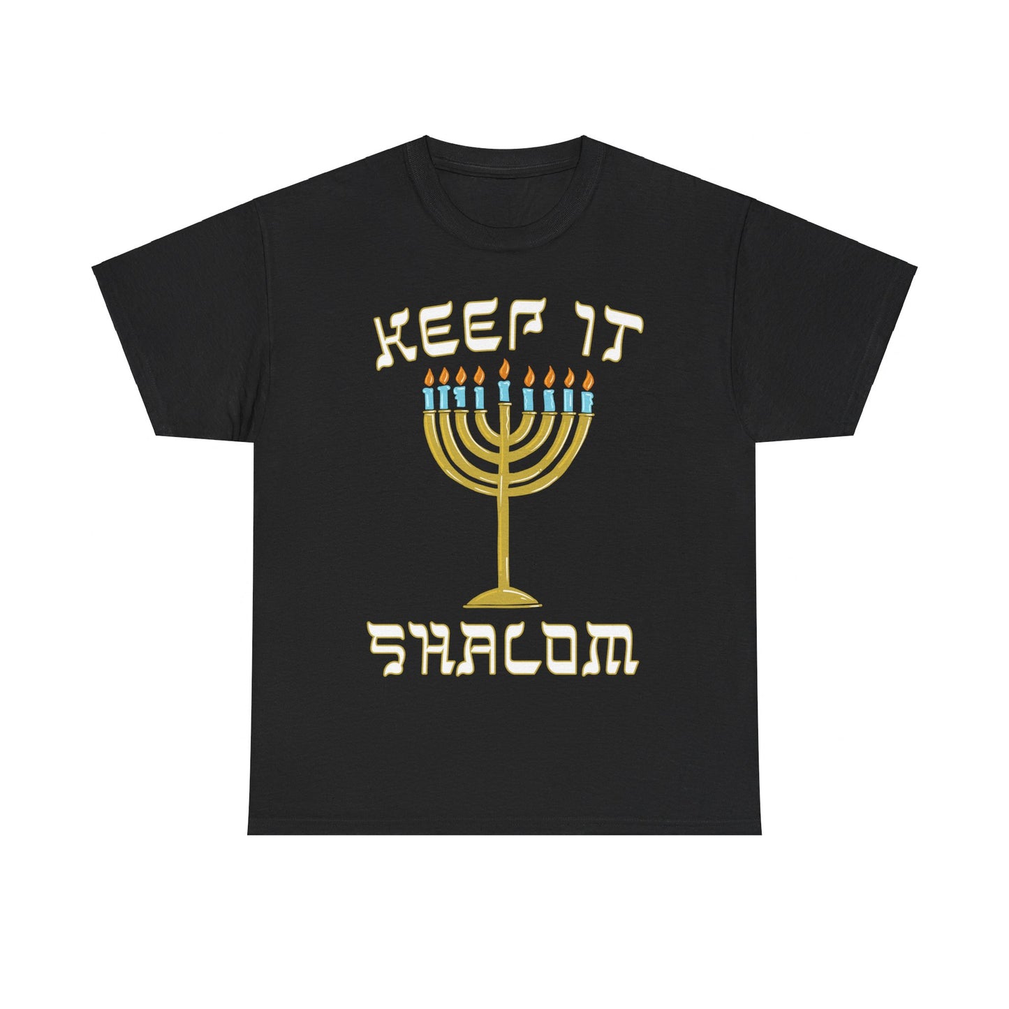 Keep is Shalom Hanukkah Menorah Unisex Graphic T-Shirt, Sizes S-5XL