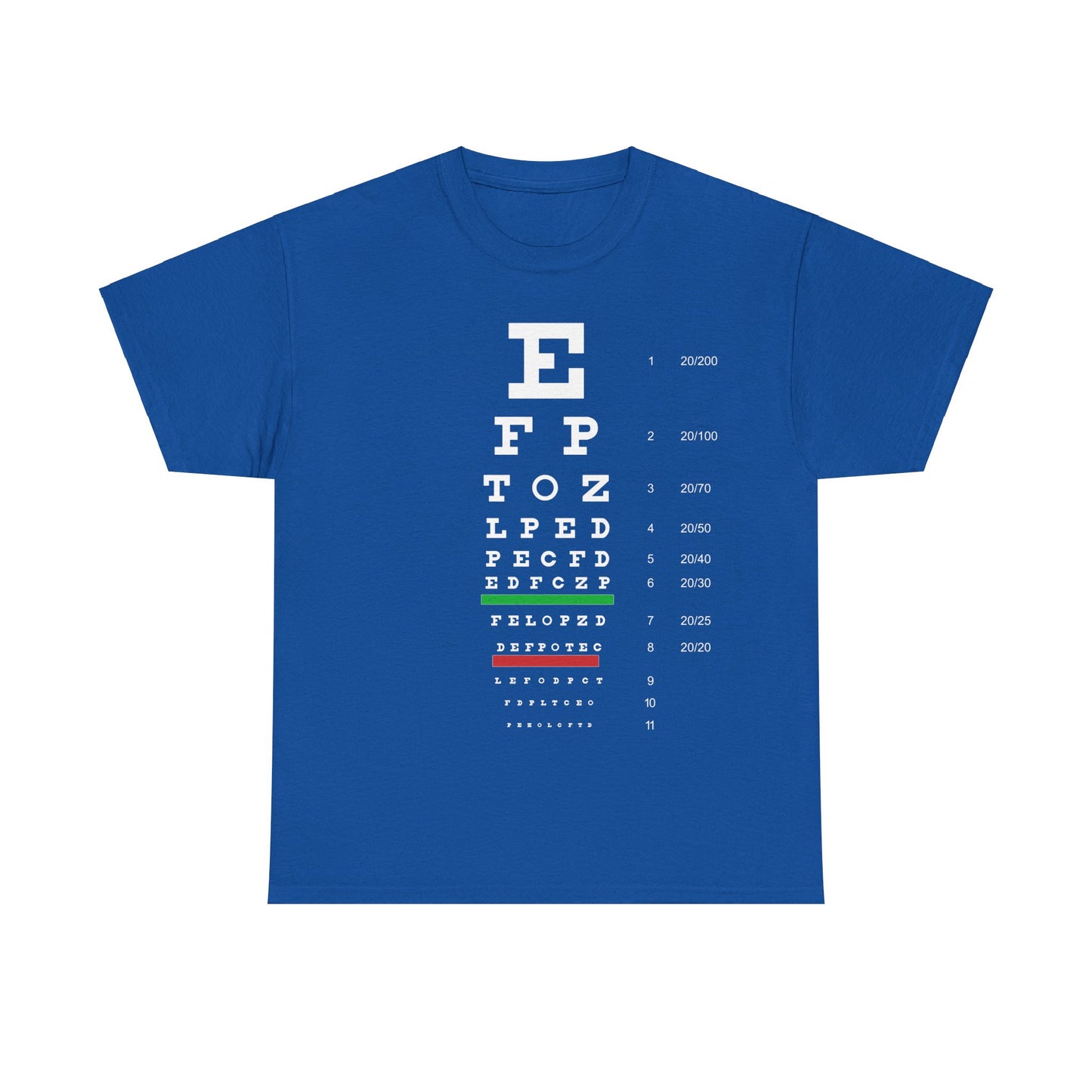 Snellen Eye Chart Unisex Graphic T-Shirt, Sizes S-5XL