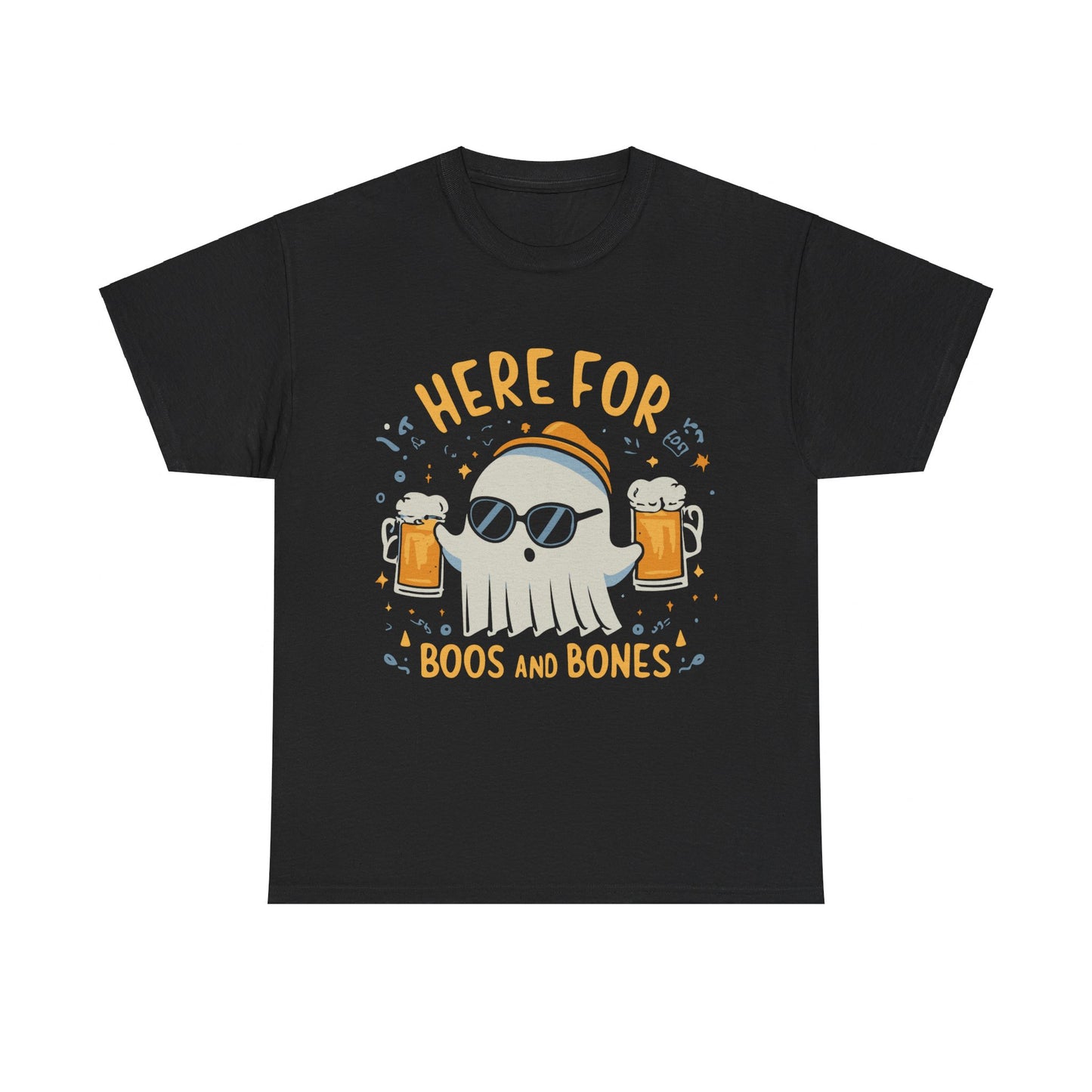 Here For Boos and Bones Halloween Unisex Graphic T-Shirt, Sizes S-5XL