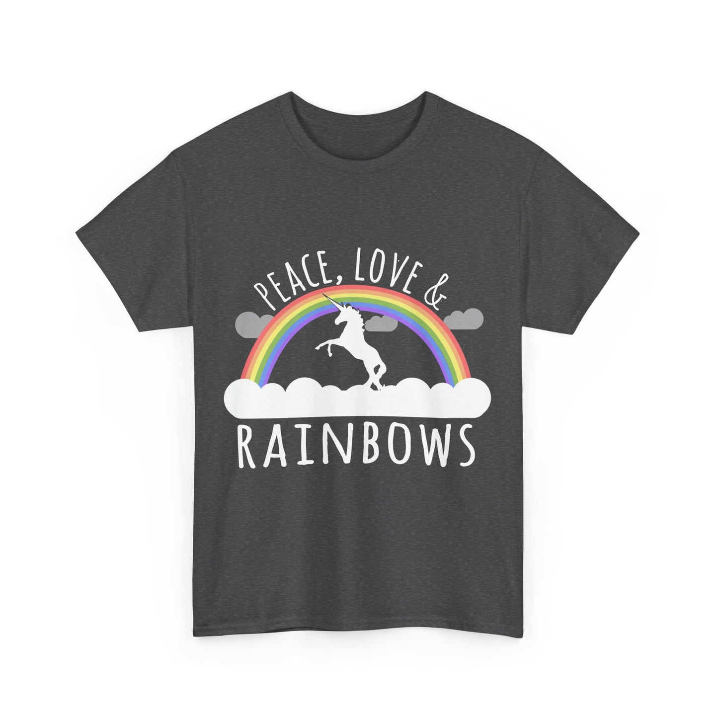 Peace Love And Rainbows Unisex Graphic T-Shirt, Sizes S-5XL