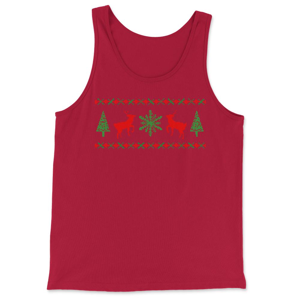 Classic Ugly Christmas Sweater - Tank Top - Red