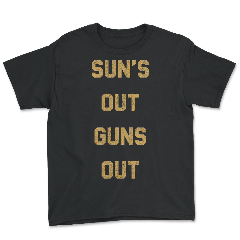 Suns Out Guns Out Retro - Youth Tee - Black
