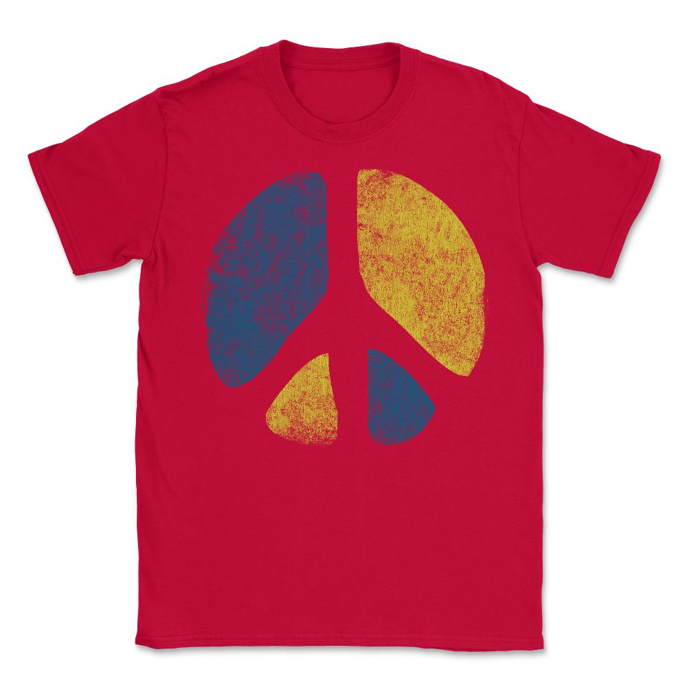 Retro Peace Sign - Unisex T-Shirt - Red