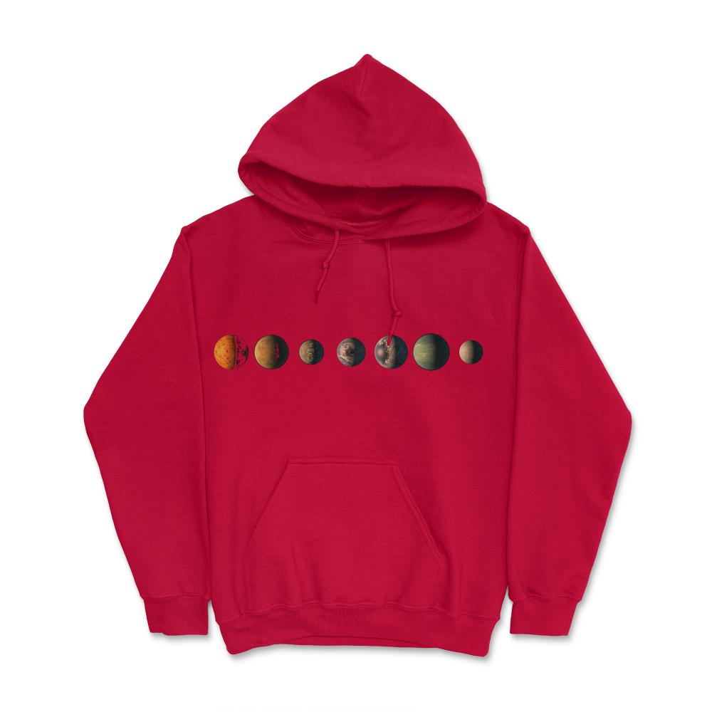Trappist-1 7 Planet Lineup - Hoodie - Red