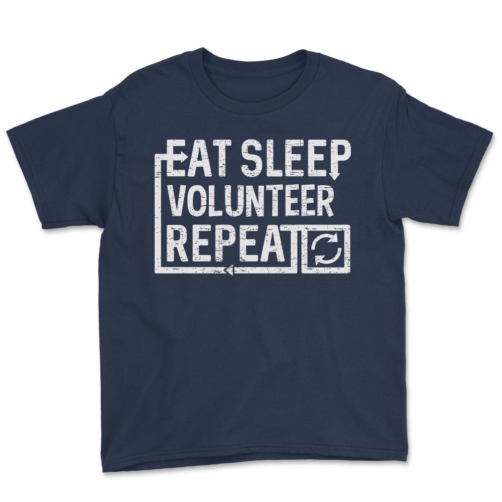 Eat Sleep Volunteer - Youth Tee - Navy