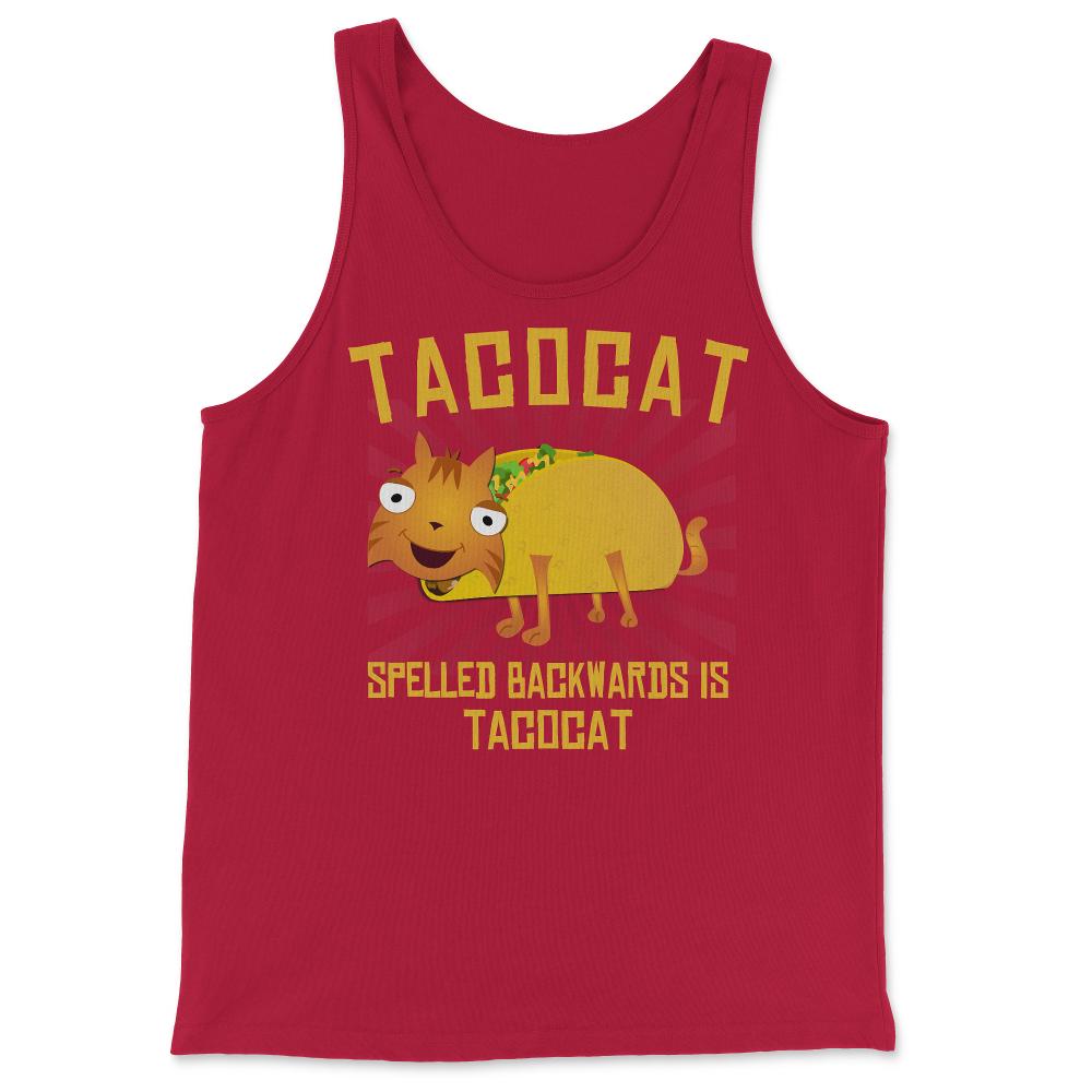 Tacocat Spelled Backwards is Tacocat - Tank Top - Red