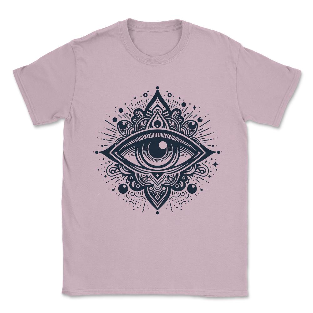Mystical Third Eye Spiritual Unisex T-Shirt - Light Pink