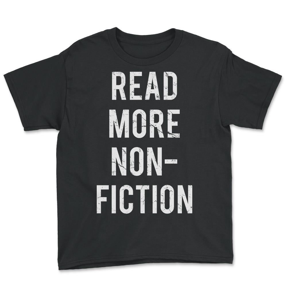 Retro Read More Non-Fiction Books - Youth Tee - Black