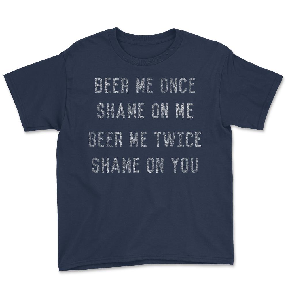 Beer Me Once - Youth Tee - Navy