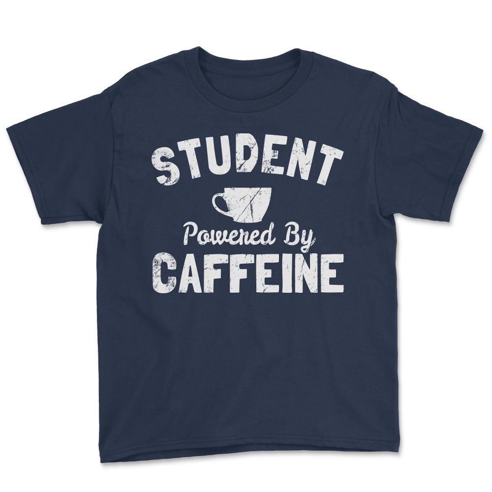 Student Powered by Caffeine - Youth Tee - Navy