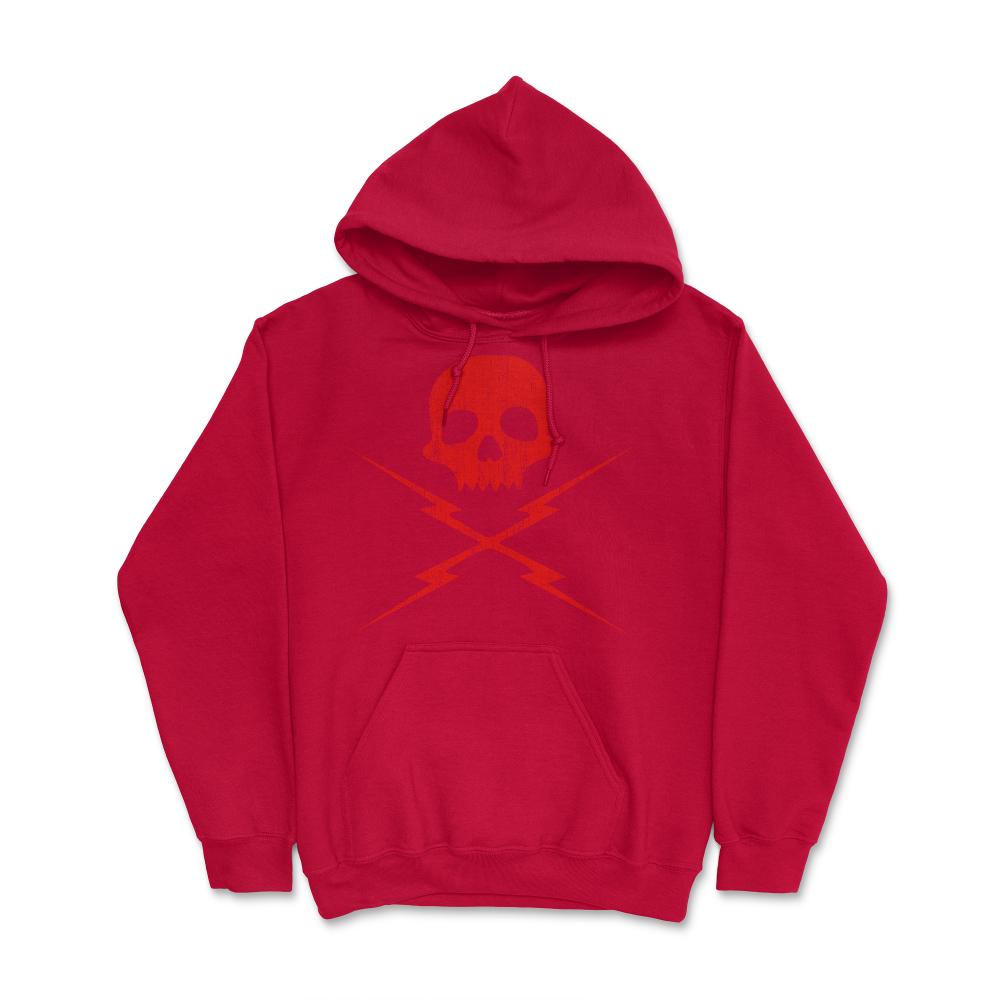 Skull And Bolts Retro - Hoodie - Red