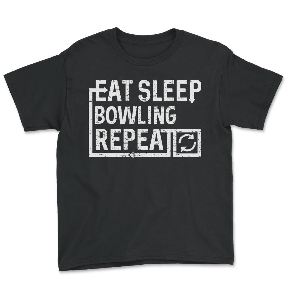 Eat Sleep Bowling - Youth Tee - Black