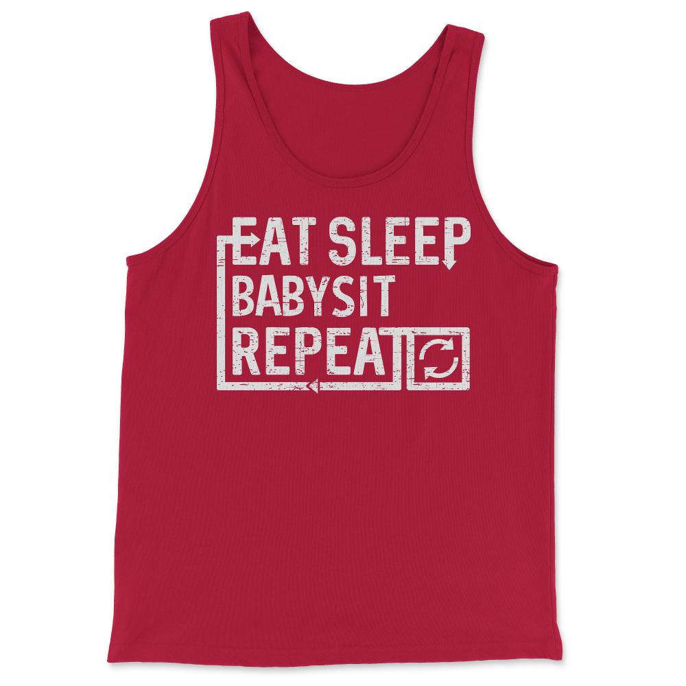 Eat Sleep Babysit - Tank Top - Red