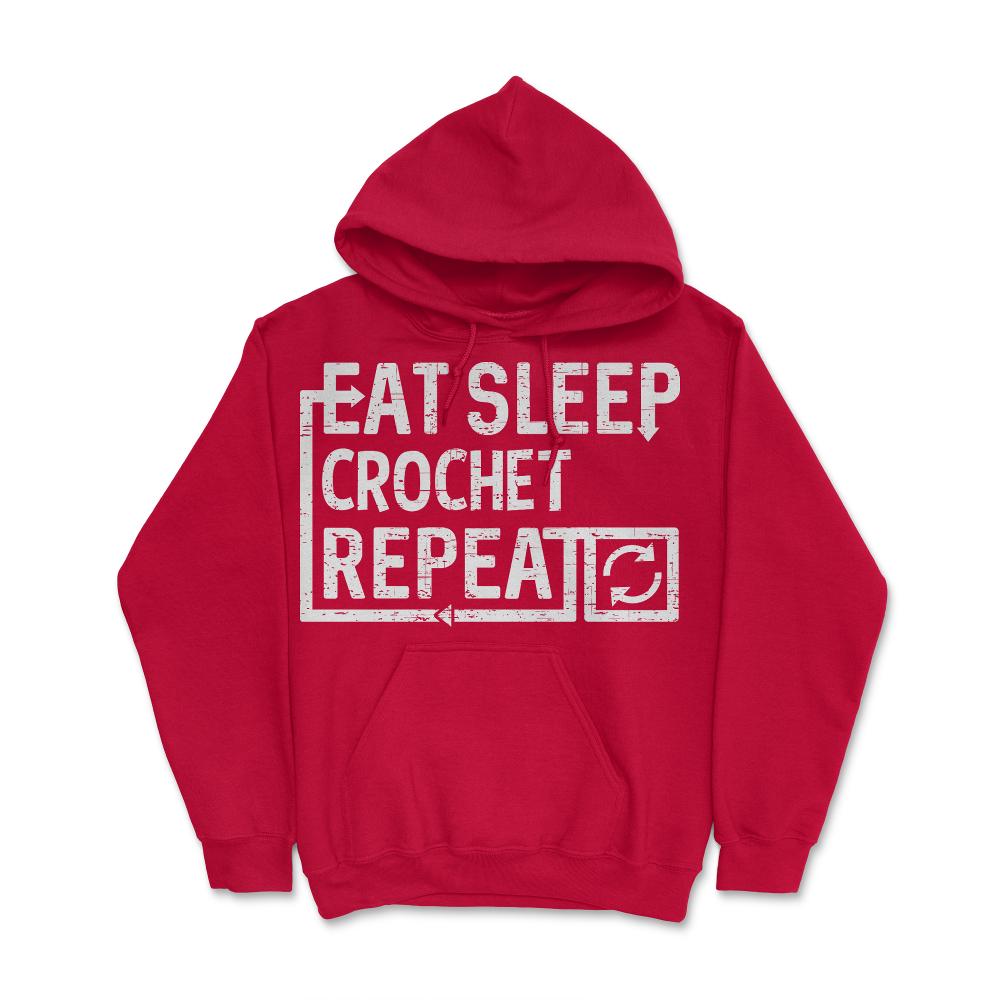 Eat Sleep Crochet - Hoodie - Red