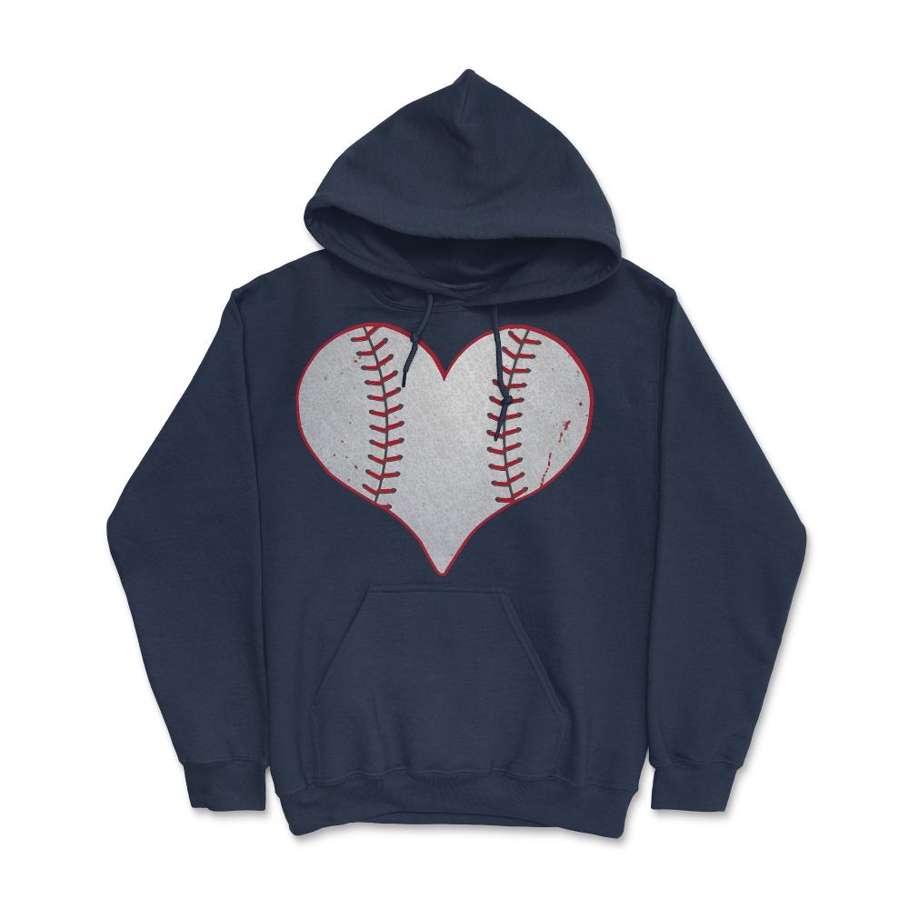 I Love Baseball Heart - Hoodie - Navy
