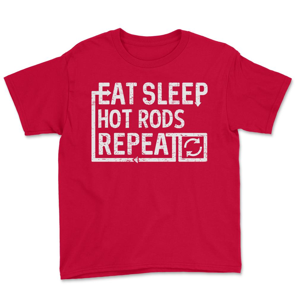Eat Sleep Hot Rods - Youth Tee - Red