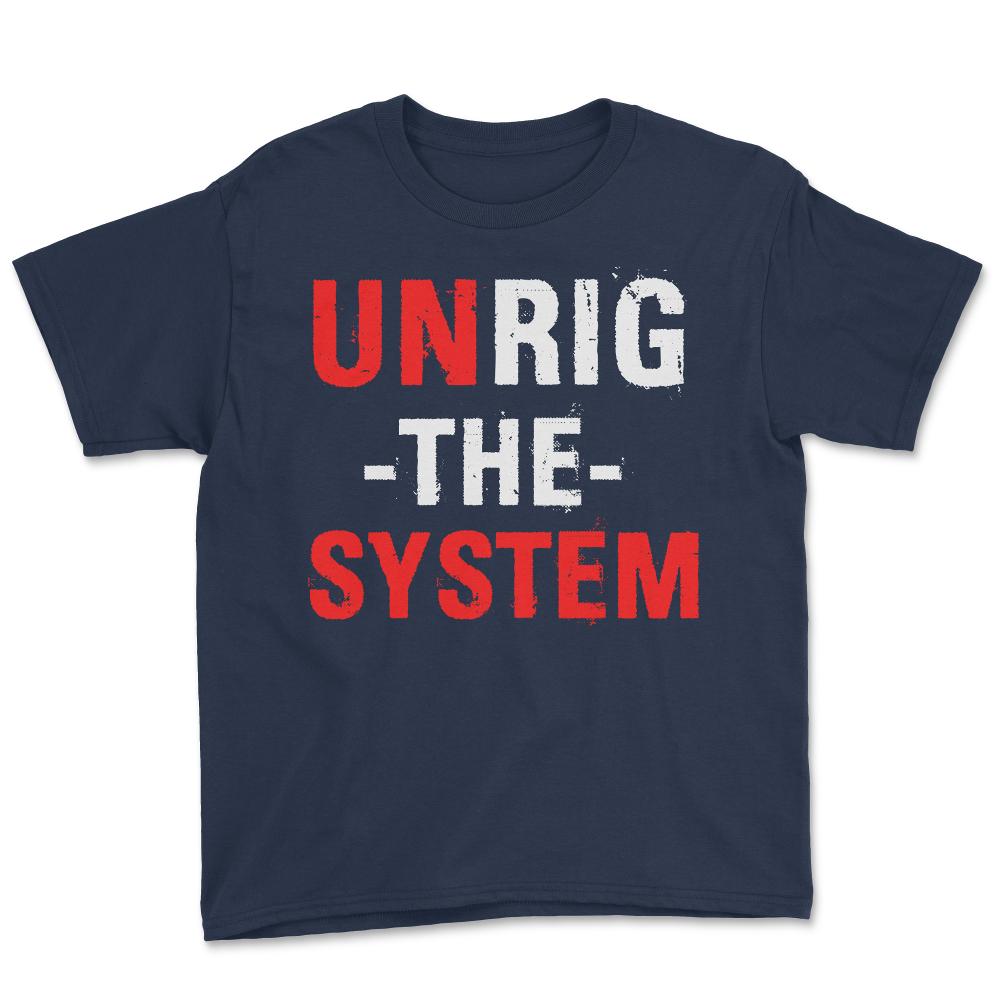 Unrig The System - Youth Tee - Navy