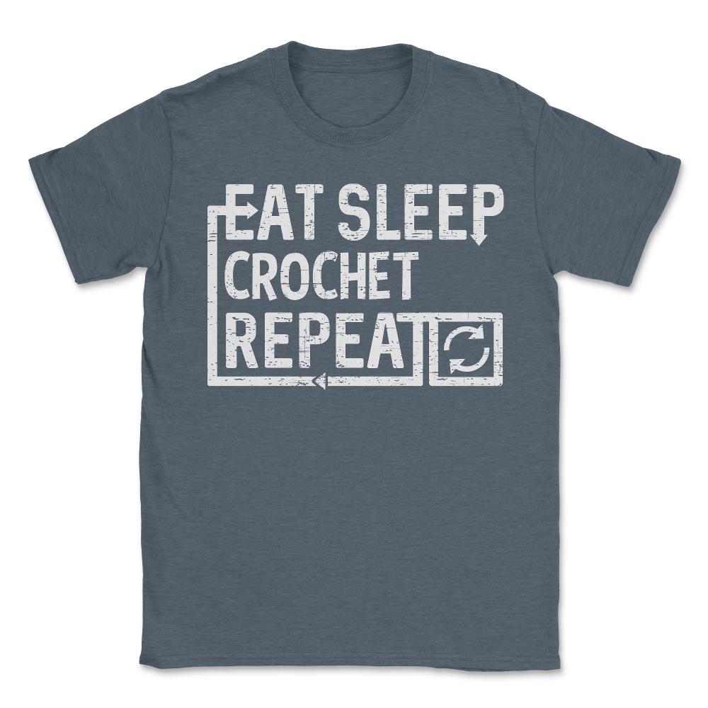 Eat Sleep Crochet - Unisex T-Shirt - Dark Grey Heather