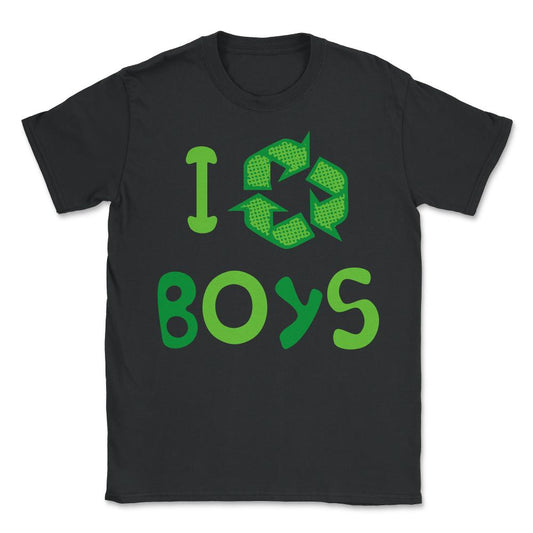 I Recycle Boys Funny Cute - Unisex T-Shirt - Black