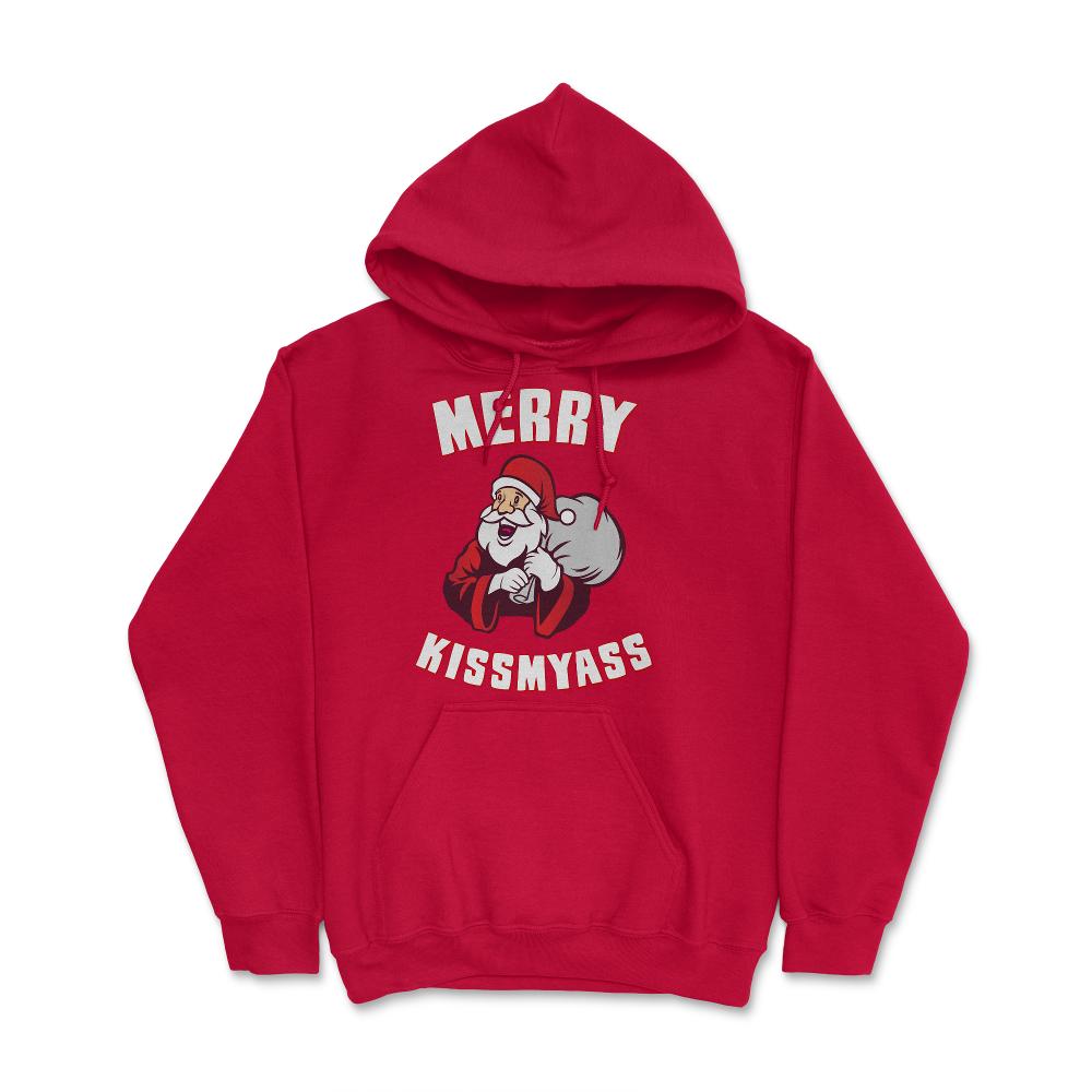 Merry Kissmyass Funny Christmas - Hoodie - Red