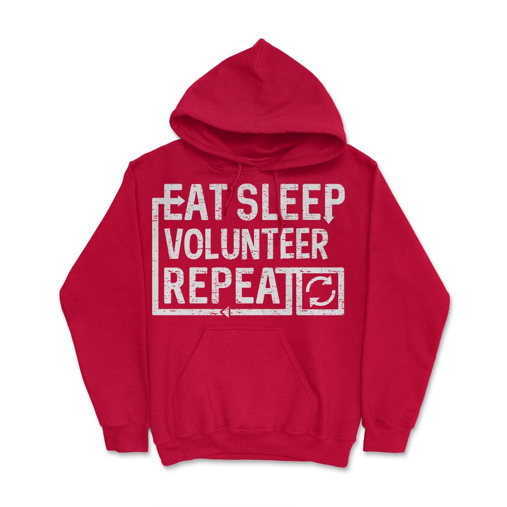 Eat Sleep Volunteer - Hoodie - Red