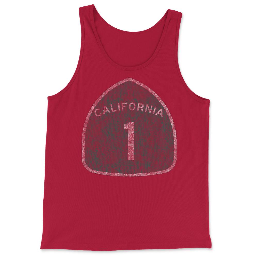 California 1 Pacific Coast Highway - Tank Top - Red