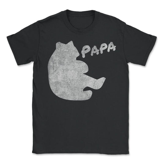 Papa Bear Retro - Unisex T-Shirt - Black