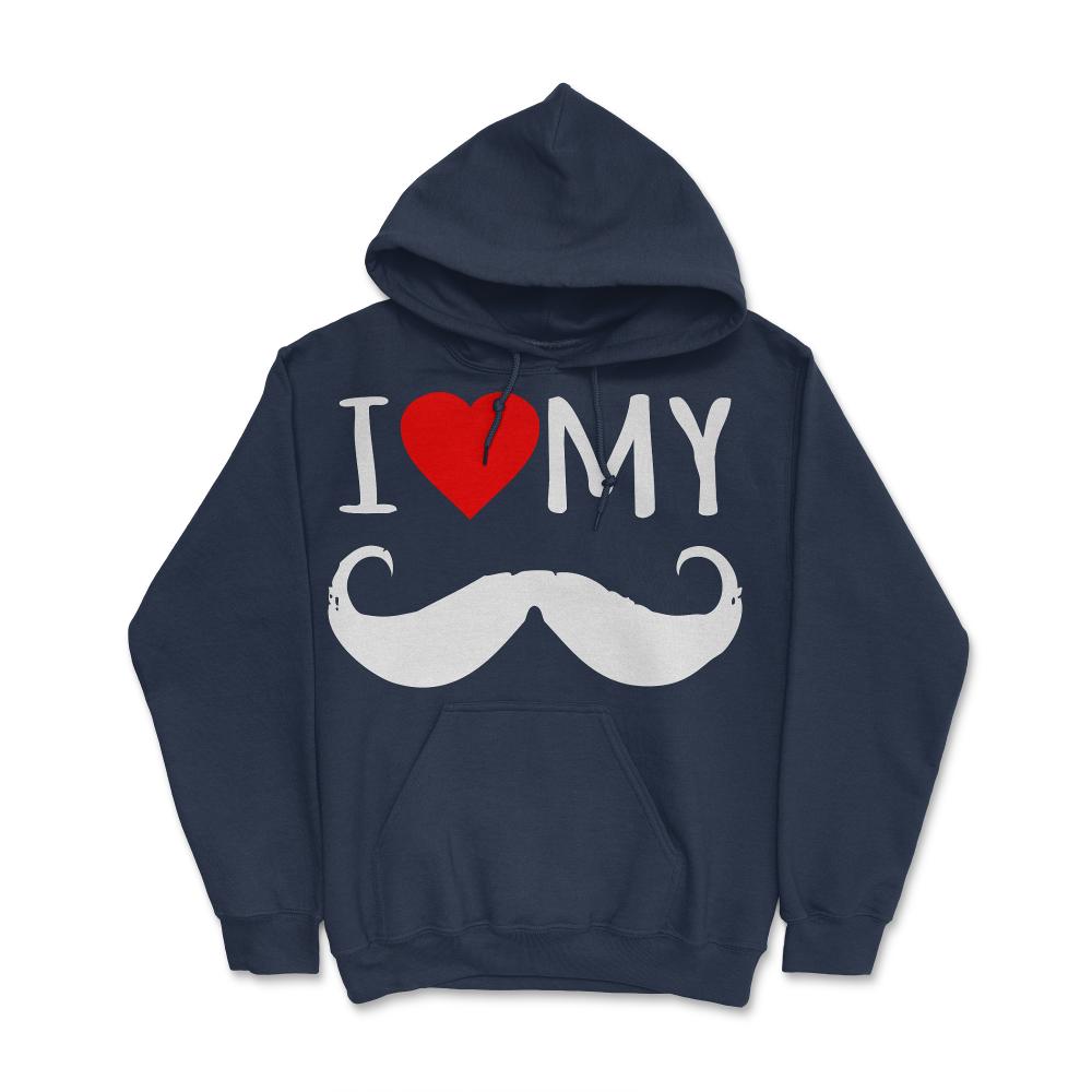 I Love My Moustache - Hoodie - Navy