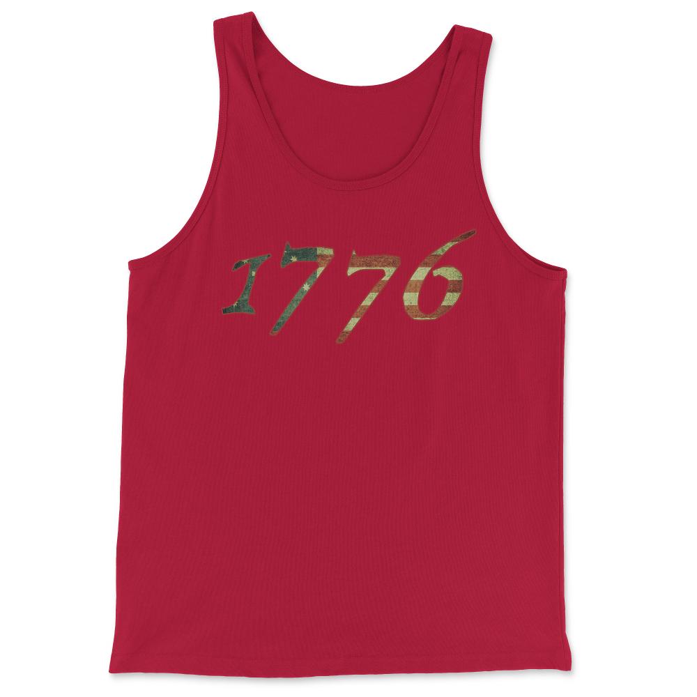 1776 Declaration of Independence US Flag - Tank Top - Red
