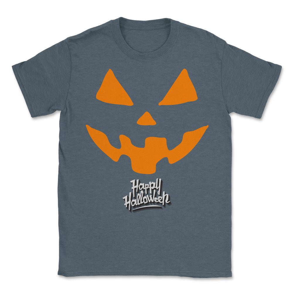 Jack-O-Lantern Pumpkin Happy Halloween - Unisex T-Shirt - Dark Grey Heather