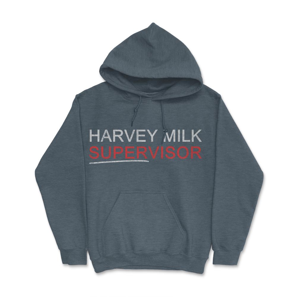 Harvey Milk Supervisor Distressed - Hoodie - Dark Grey Heather