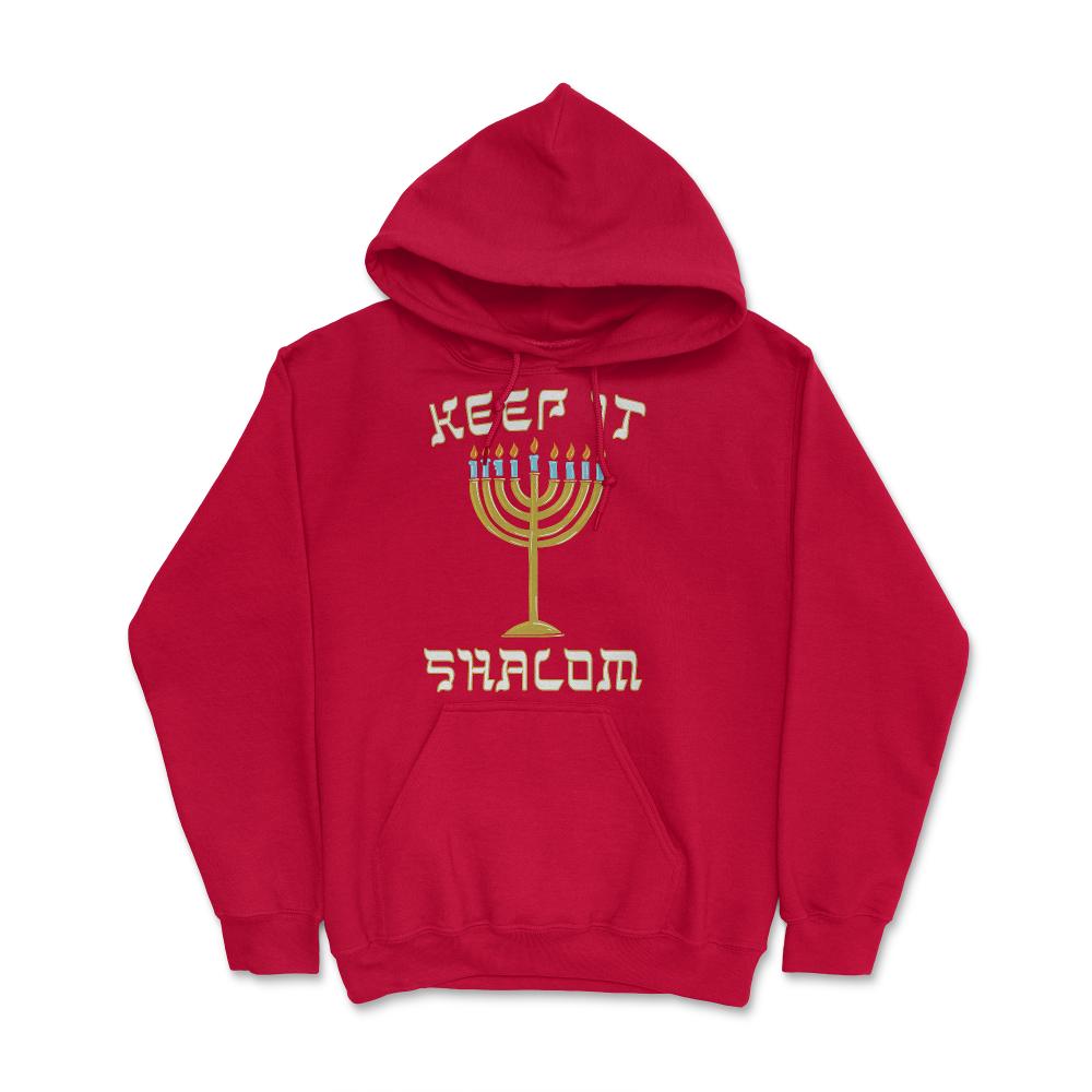 Keep is Shalom Hanukkah Menorah - Hoodie - Red