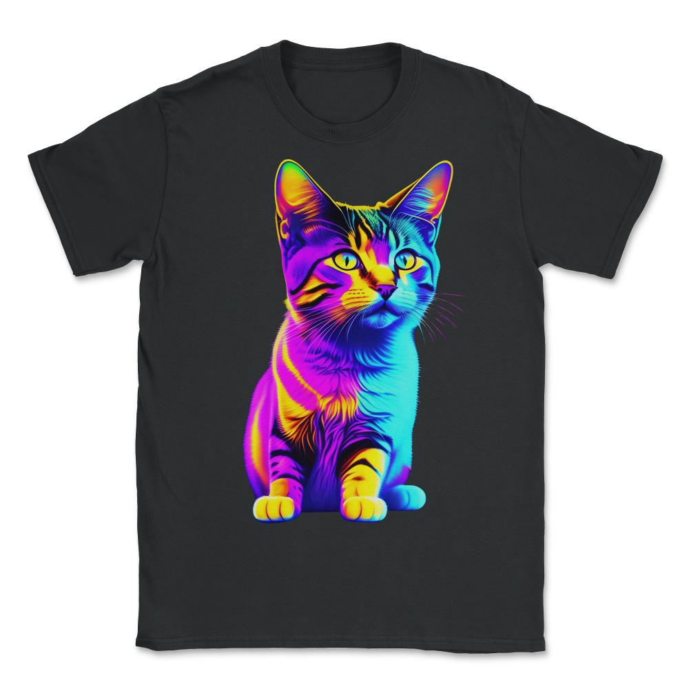 Colorful Rainbow Kitten - Unisex T-Shirt - Black