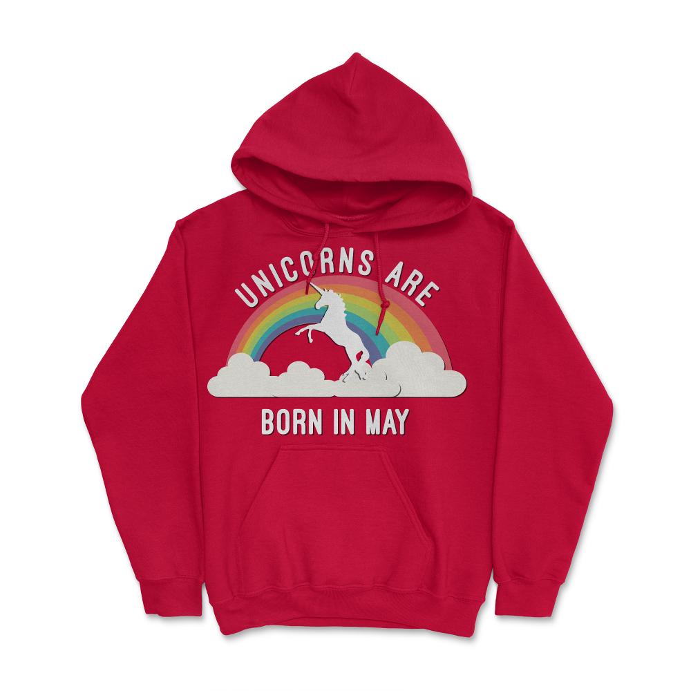 Unicorns Are Born In May - Hoodie - Red