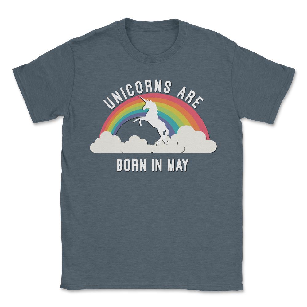 Unicorns Are Born In May - Unisex T-Shirt - Dark Grey Heather