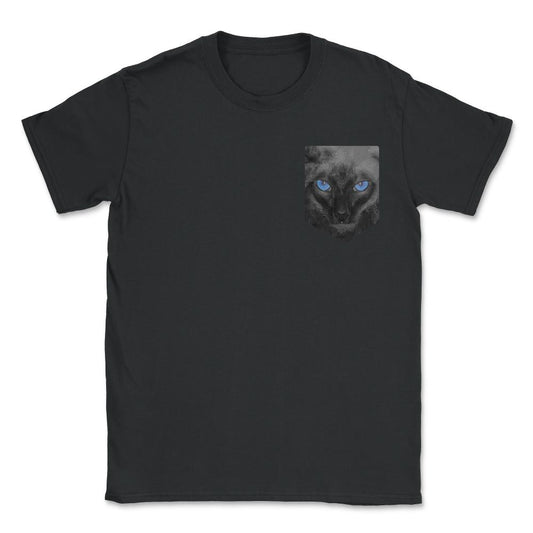 Siamese Cat Pocket Shirt - Unisex T-Shirt - Black