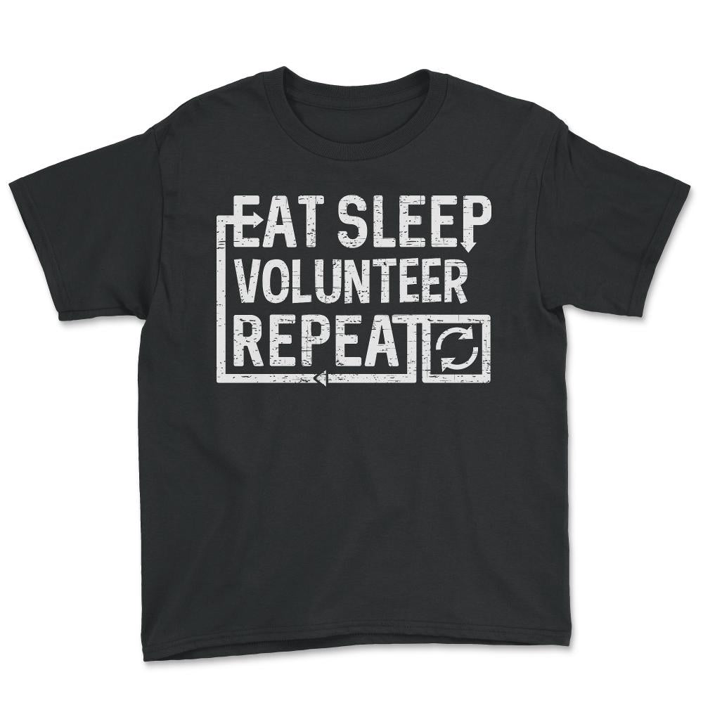Eat Sleep Volunteer - Youth Tee - Black