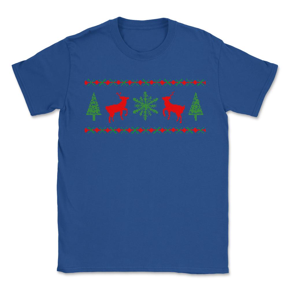 Classic Ugly Christmas Sweater - Unisex T-Shirt - Royal Blue