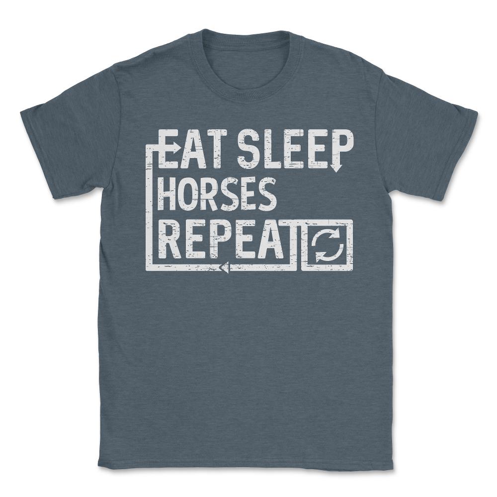 Eat Sleep Horses - Unisex T-Shirt - Dark Grey Heather