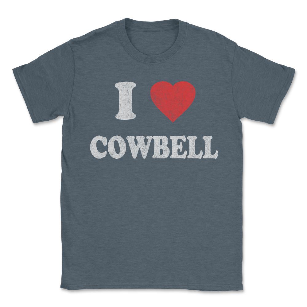 I Love Cowbell Retro - Unisex T-Shirt - Dark Grey Heather