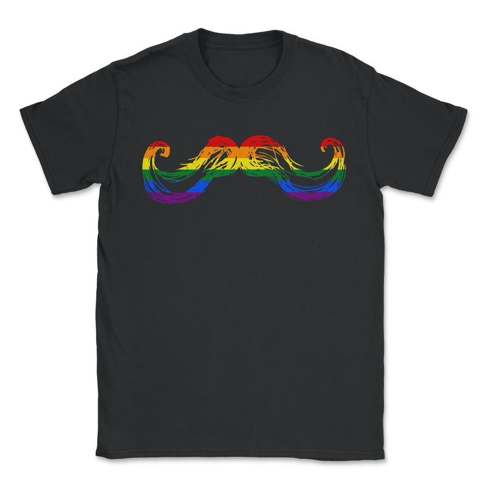 Gay Pride Mustache - Unisex T-Shirt - Black