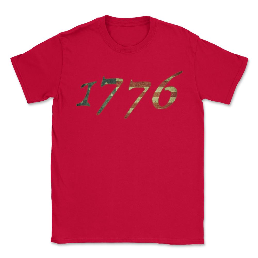 1776 Declaration of Independence US Flag - Unisex T-Shirt - Red