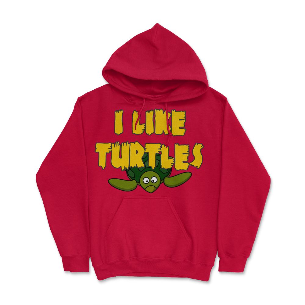 I Like Turtles - Hoodie - Red