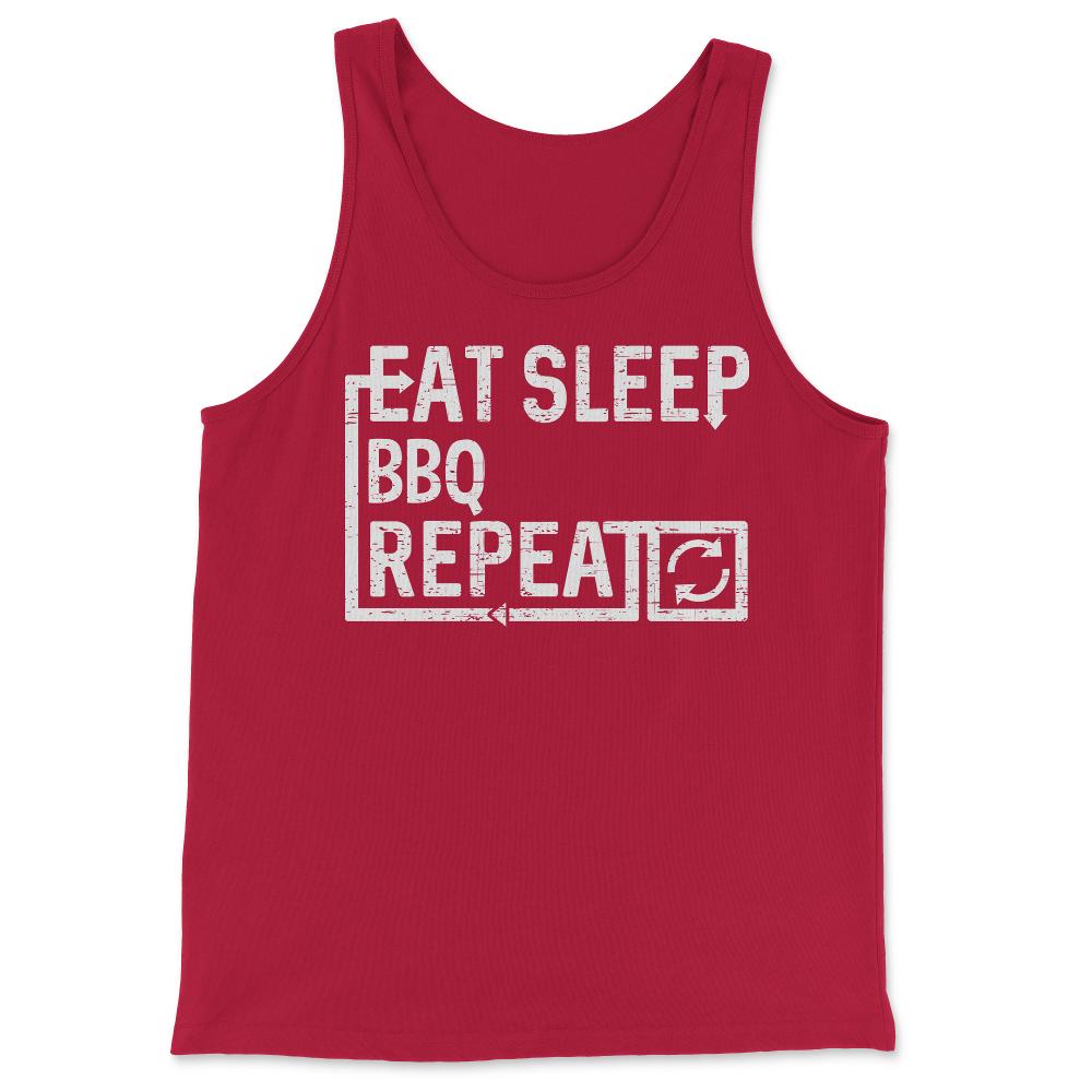 Eat Sleep BBQ - Tank Top - Red