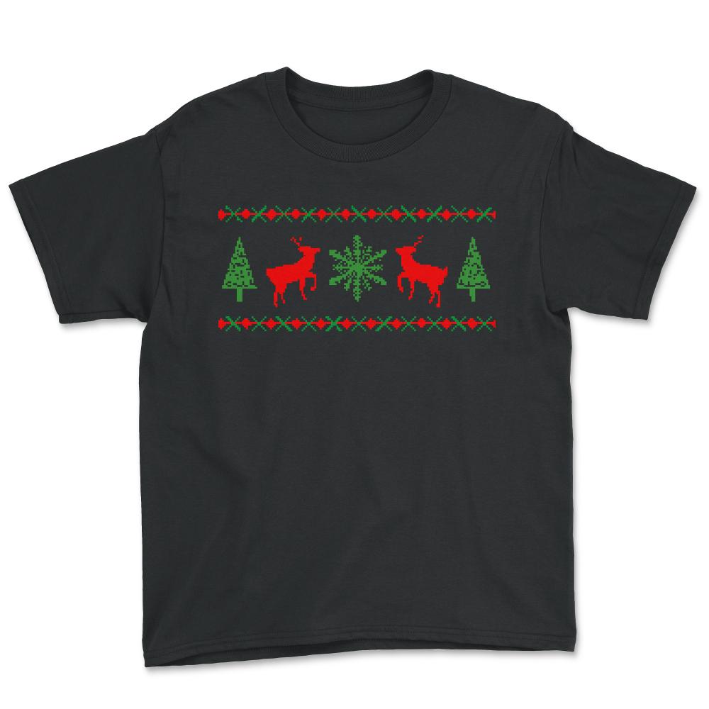 Classic Ugly Christmas Sweater - Youth Tee - Black