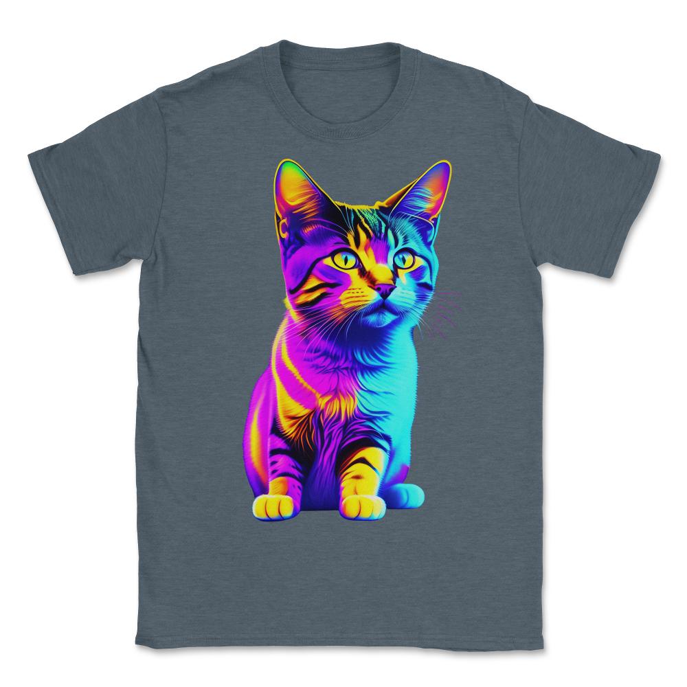 Colorful Rainbow Kitten - Unisex T-Shirt - Dark Grey Heather