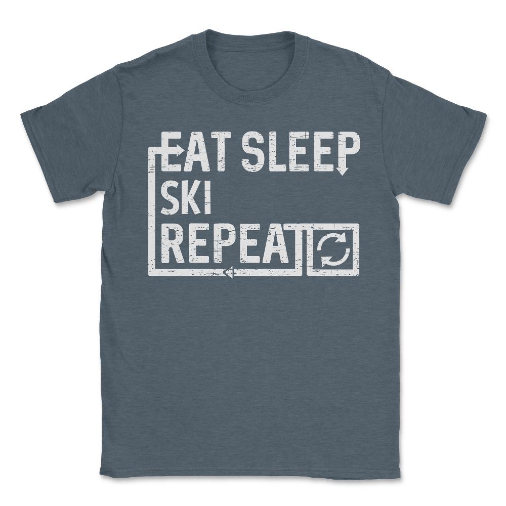 Eat Sleep Ski - Unisex T-Shirt - Dark Grey Heather