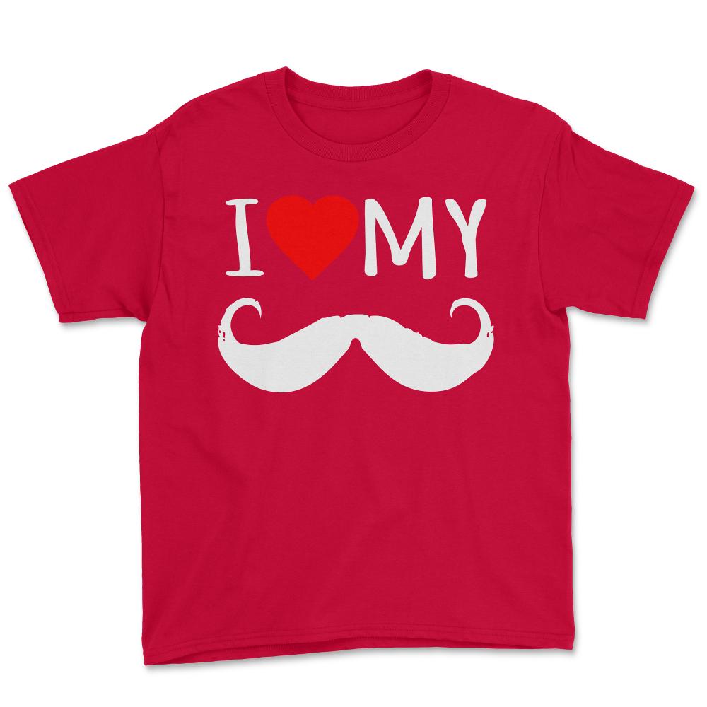 I Love My Moustache - Youth Tee - Red