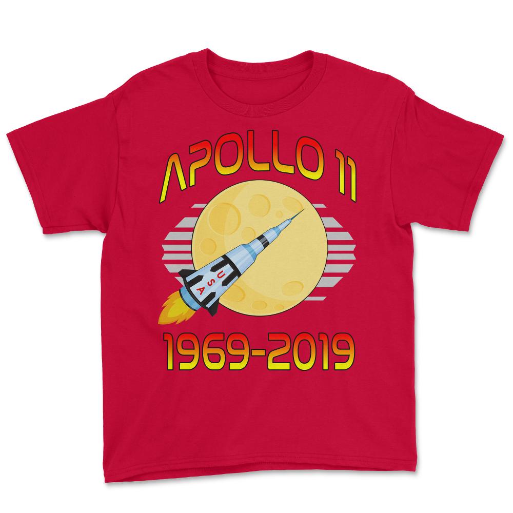 Apollo 11 50th Anniversary Retro Moon Landing - Youth Tee - Red